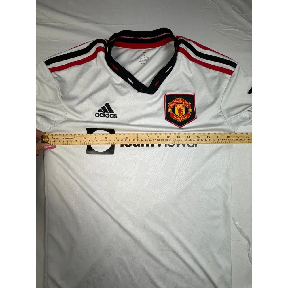 Adidas Manchester United 2022-23 Away Jersey White Soccer Shirt Mens Small